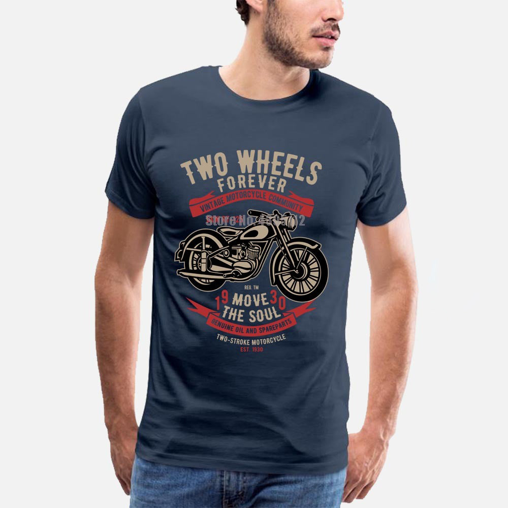 Vintage Rock Style Motorcycles T-Shirt Biker Chopper Male Short Sleeves Classic Alternative Fashion - HARD'N'HEAVY