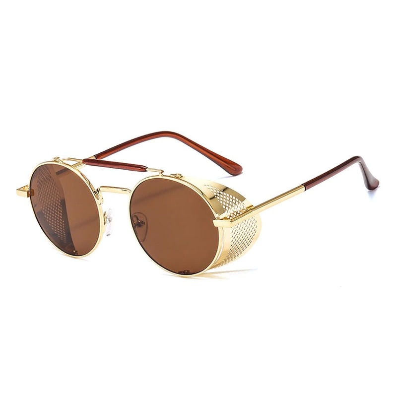 Vintage Round Metal Sunglasses / Unisex Sunglasses with Polycarbonate Lenses - HARD'N'HEAVY