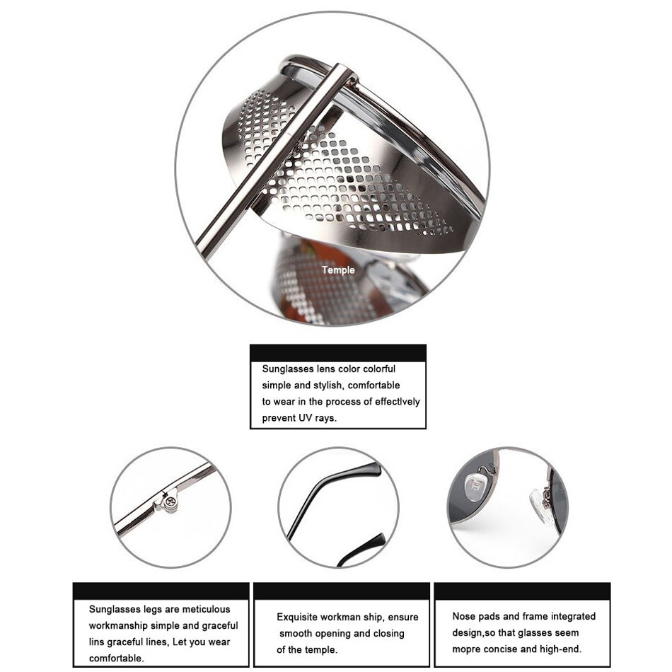 Close-up of vintage round metal sunglasses showcasing detailed frame and lenses, stylish and comfortable for UV protection.