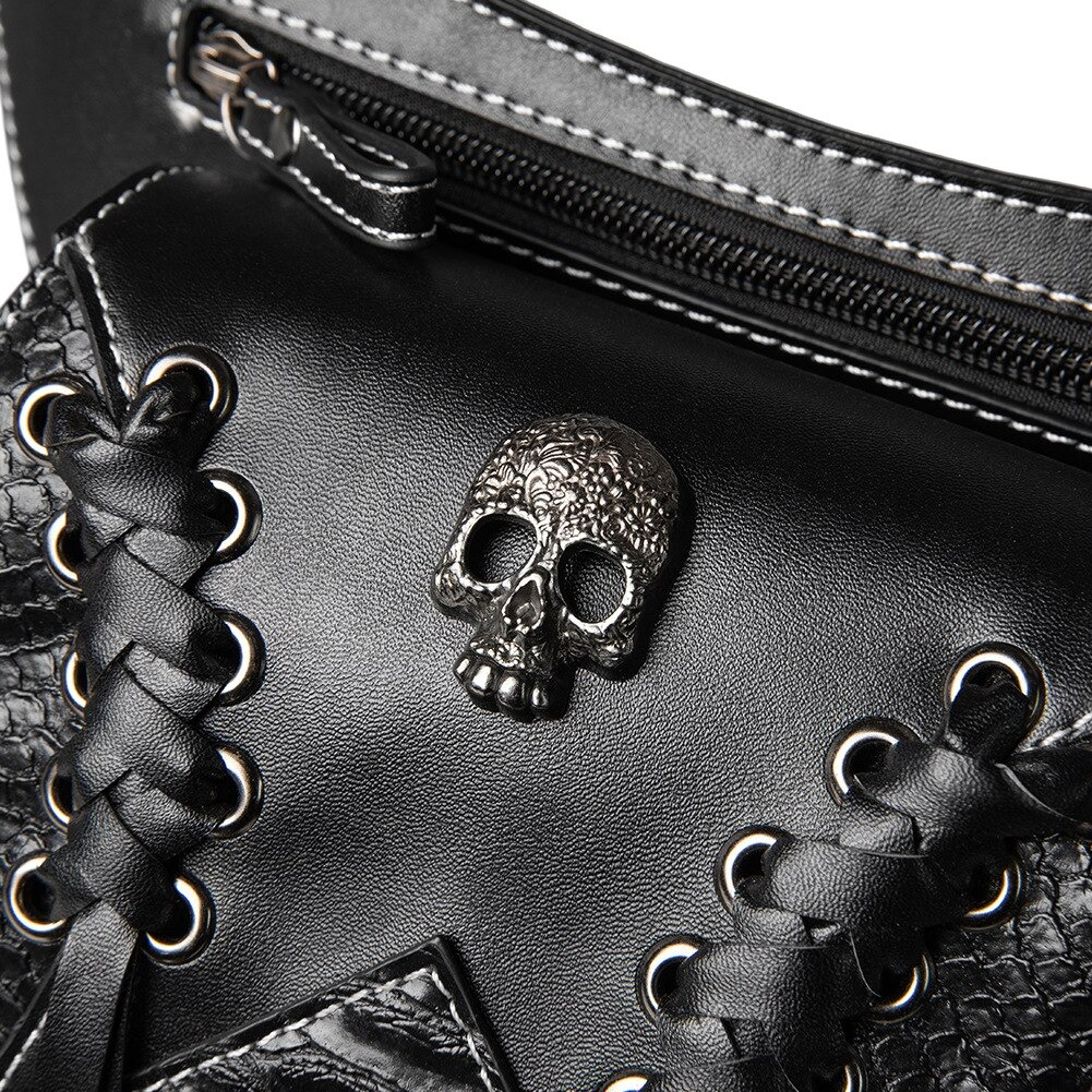Vintage Skull Multifunction Leather Bags / Alternative Fashion Gothic Steampunk Shoulder Bag - HARD'N'HEAVY