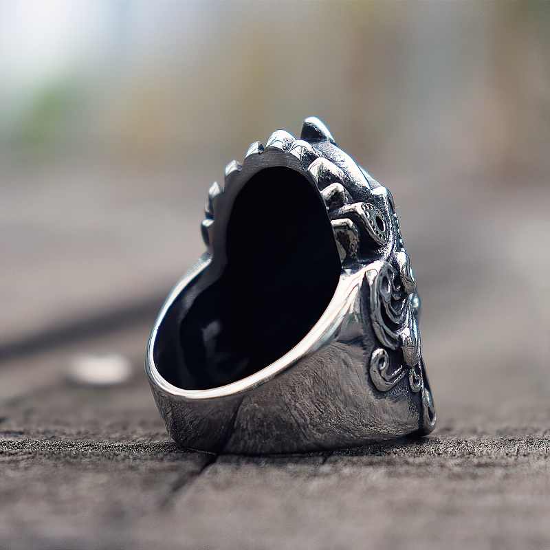 Vintage Skull Unisex Ring / Stainless Steel Rock Jewelry / Alternative Style Gift - HARD'N'HEAVY