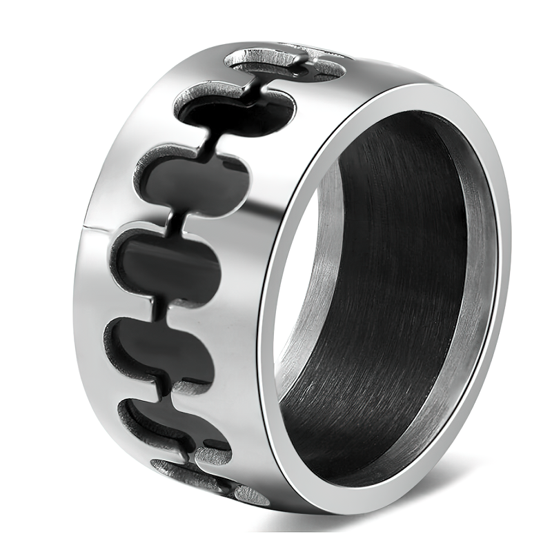 Vintage Stainless Steel Band Ring / Punk Style Unisex Jewelry - HARD'N'HEAVY