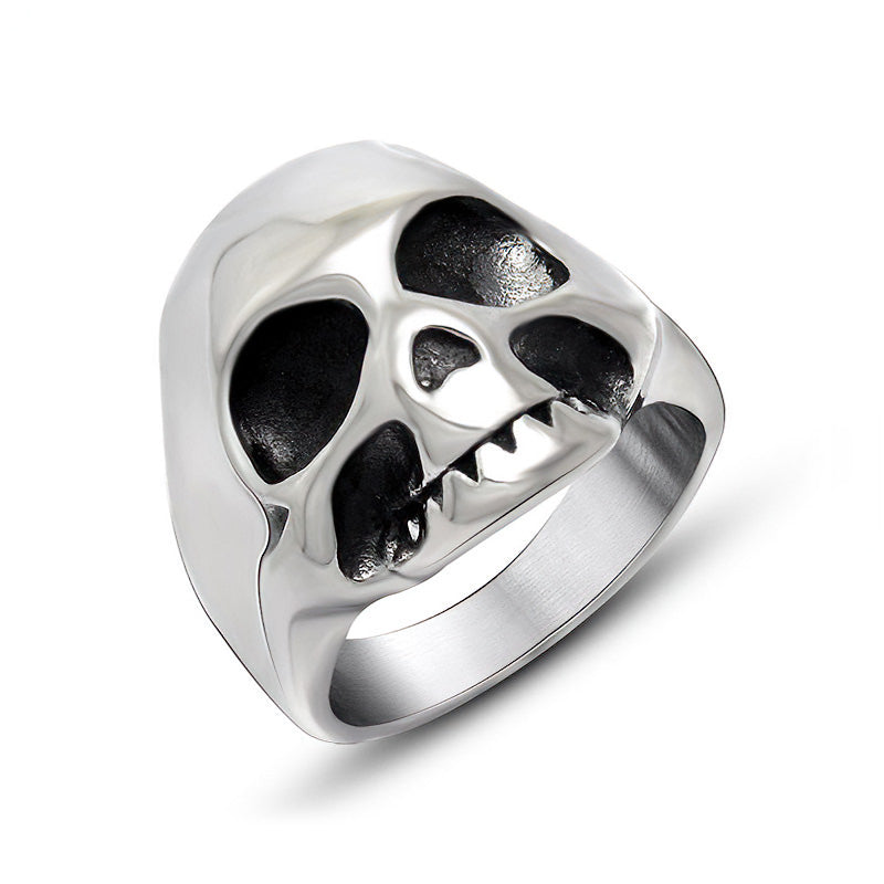 Vintage Stainless Steel Skeleton Ring / Retro Skull Ring in Rock Style Jewelry - HARD'N'HEAVY
