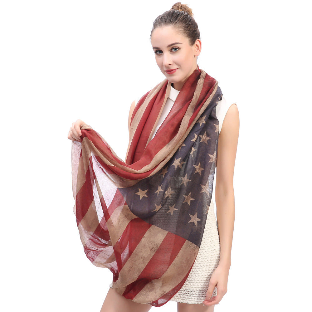 Vintage USA Flag Star Stripe Printed Infinity Loop Scarf / Women's Gift Accessories Fashion - HARD'N'HEAVY