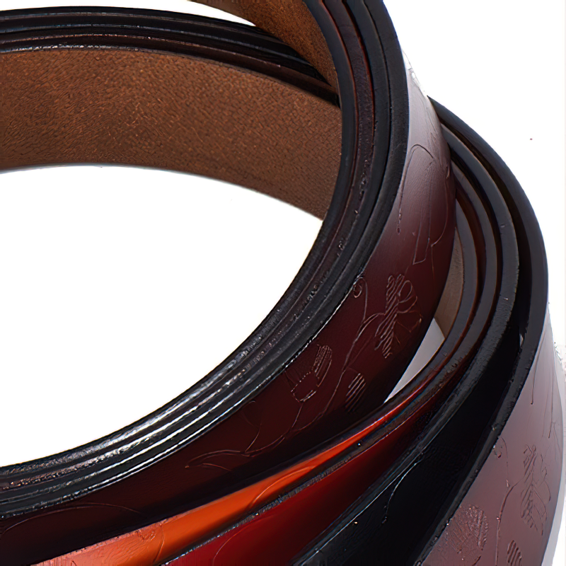 Close-up of a vintage women’s leather belt with hollow flower design, perfect for gothic style outfits.
