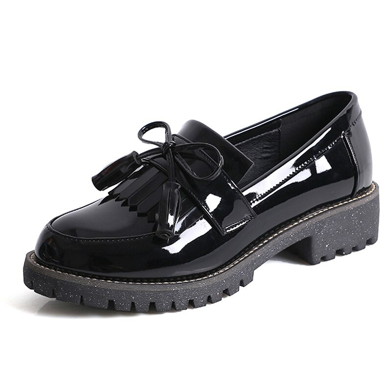 Vintage Women's Spring PU Leather Loafers / Ladies Fashion Goth Shoes - HARD'N'HEAVY