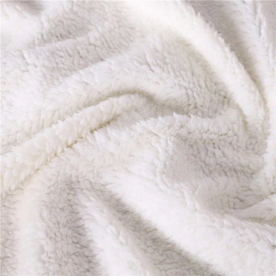 Soft, fluffy white fabric perfect for cozy blankets and home textiles.