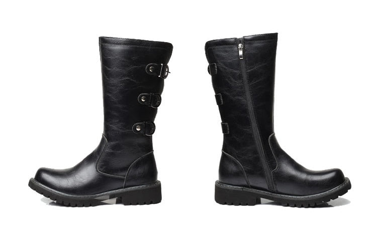 Wide Calf Boots / Military Combat Boots / Aesthetic Shoes - HARD'N'HEAVY