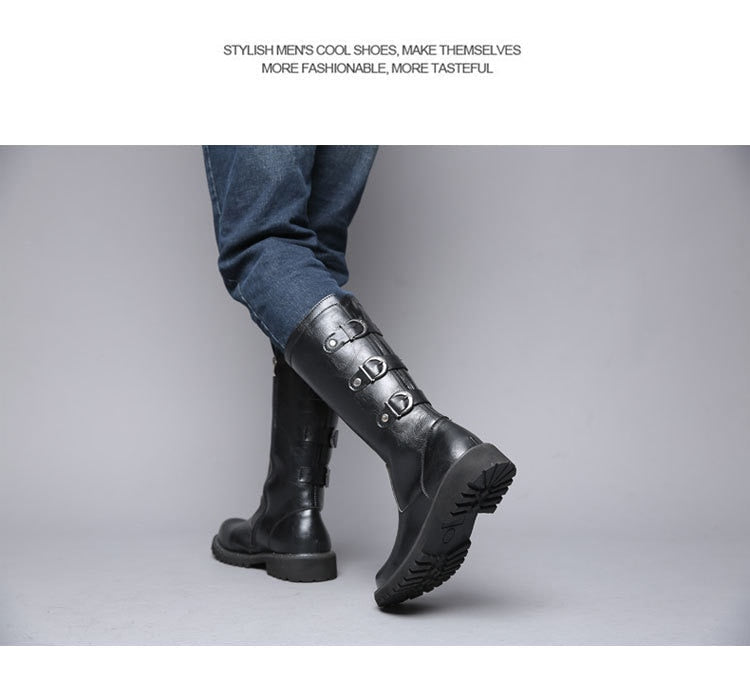 Wide Calf Boots / Military Combat Boots / Aesthetic Shoes - HARD'N'HEAVY