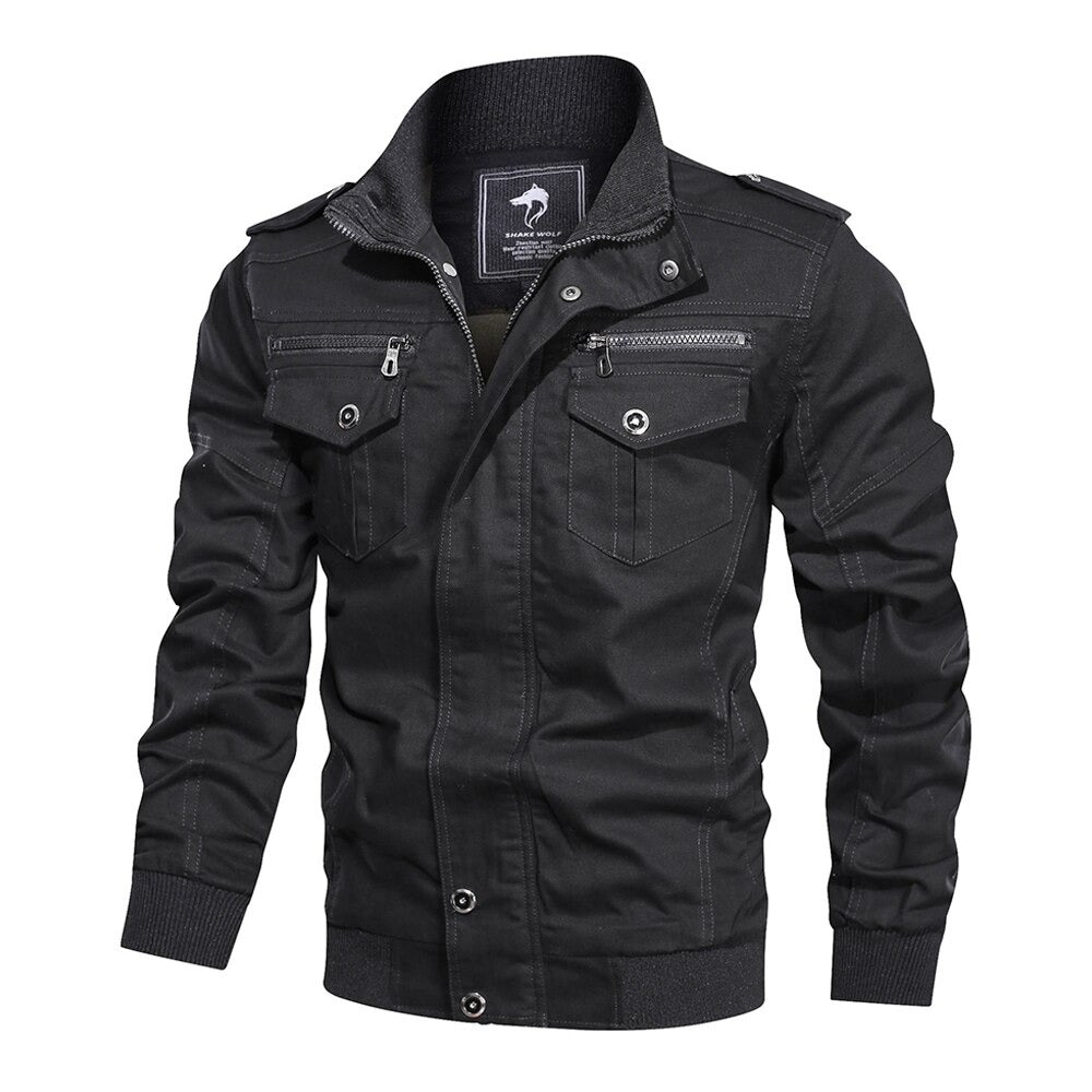 Windproof Men's Military Jacket / Vintage Motorcycle Cotton Jacket / Autumn-Winter Biker Clothes - HARD'N'HEAVY