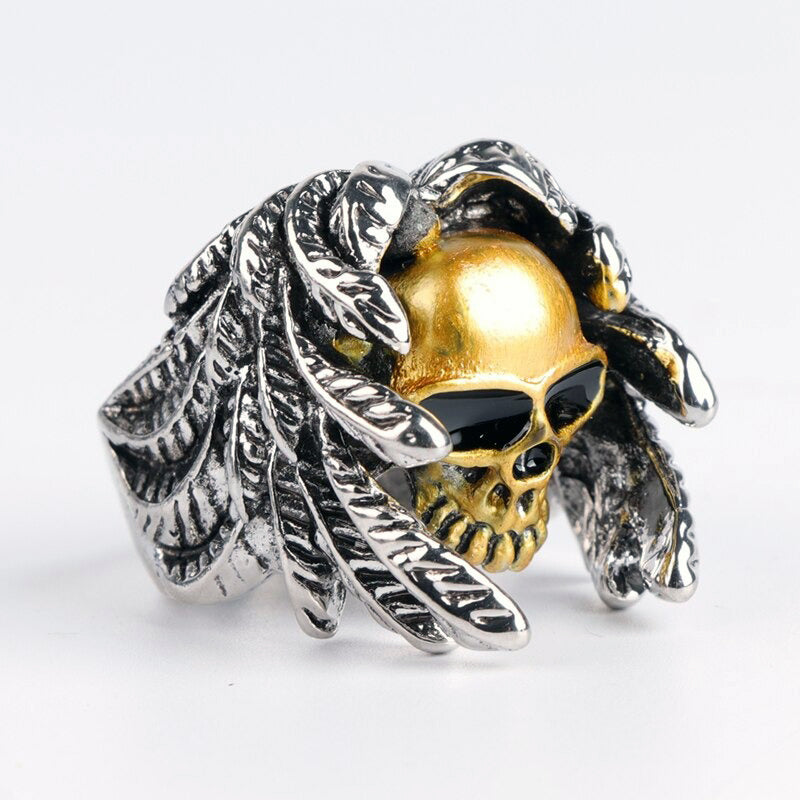 Winged Skull Ring / Vintage Steampunk Gothic Cool Biker Finger Rings / Punk Band - HARD'N'HEAVY