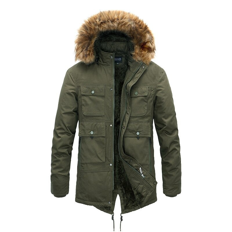 Winter Jacket and Coat for Men / Thick Warm Vest Fur Hooded Mens Parkas Coats - HARD'N'HEAVY