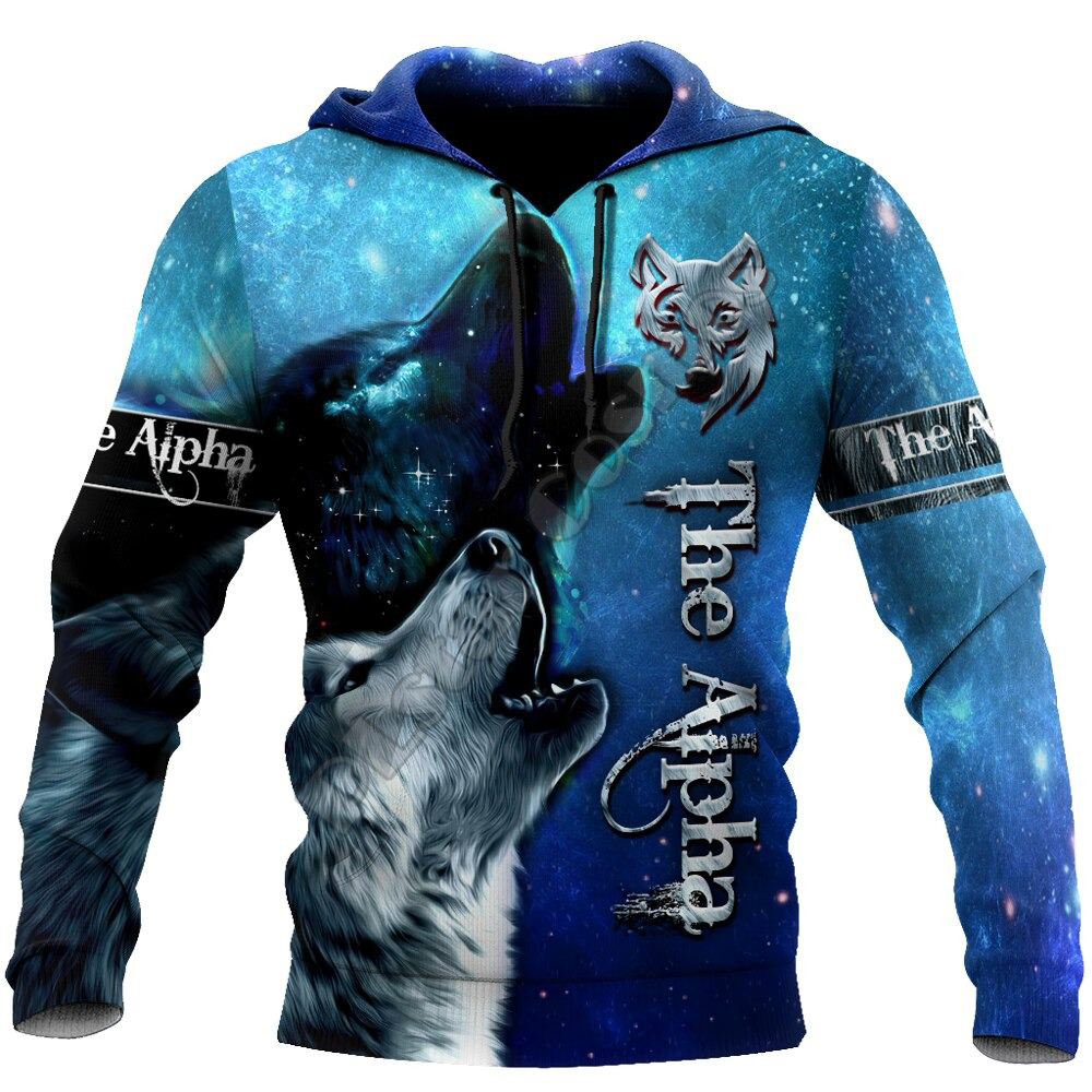 Wolf & Starry Sky 3D Printed Hoodies / Rock Style Unisex Hooded Sweatshirt - HARD'N'HEAVY