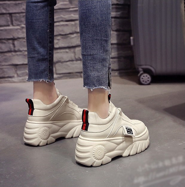 Woman's High Platform Sneakers / Breathable Aesthetic Shoes - HARD'N'HEAVY