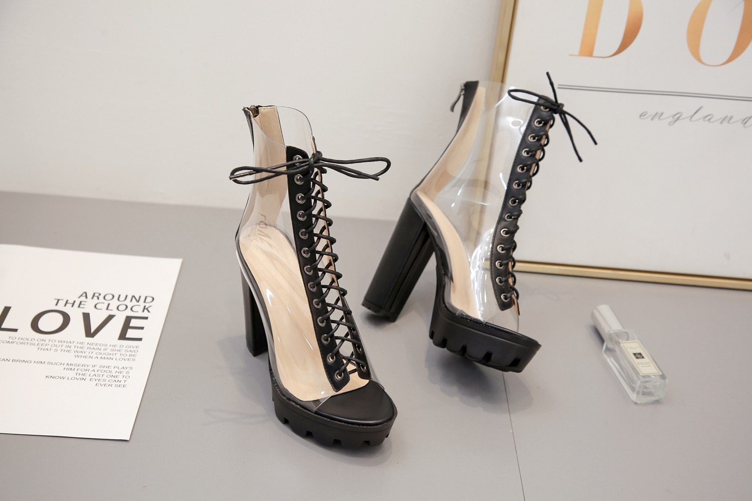 Women Ankle Pumps Shoes / Alternative Boots Fashion / Transparent Shoes Platform Botas - HARD'N'HEAVY