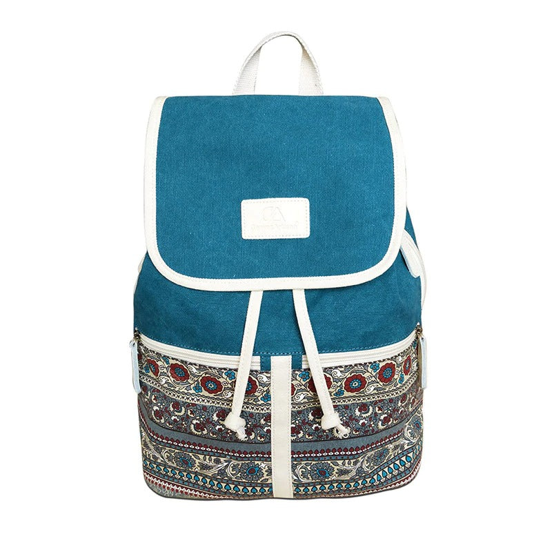 Women backpack with national style printing design, perfect for walks and excursions, beautifully embroidered and spacious.