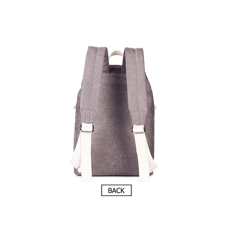 Back view of a women’s backpack with national style printing design, showcasing adjustable straps and a stylish look.