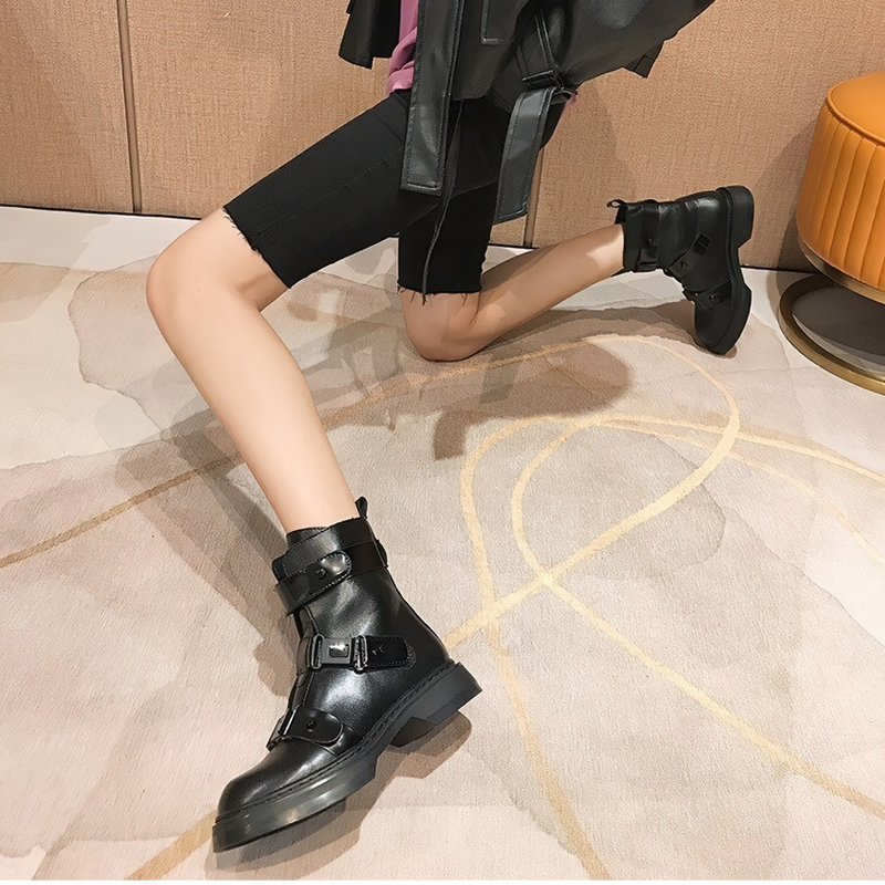 Women Boots Platform Ankle Boots / Warm Female Round Toe Footwear Shoes - HARD'N'HEAVY