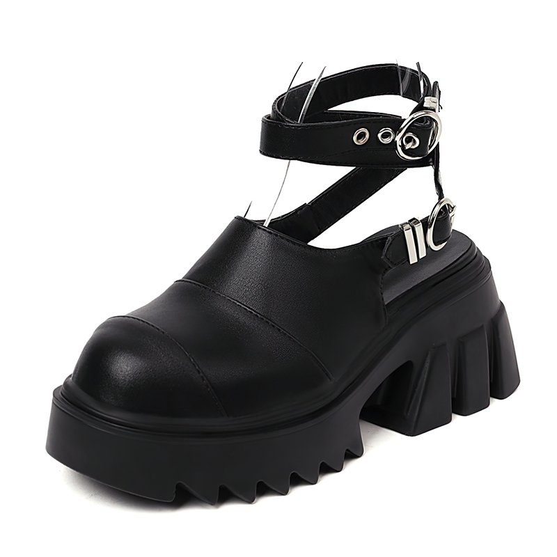 Women Buckle Strap Platform Shoes / High Heel Alternative Fashion Sandals for Ladies - HARD'N'HEAVY