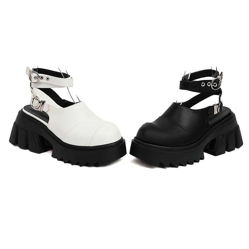 Women Buckle Strap Platform Shoes / High Heel Alternative Fashion Sandals for Ladies - HARD'N'HEAVY