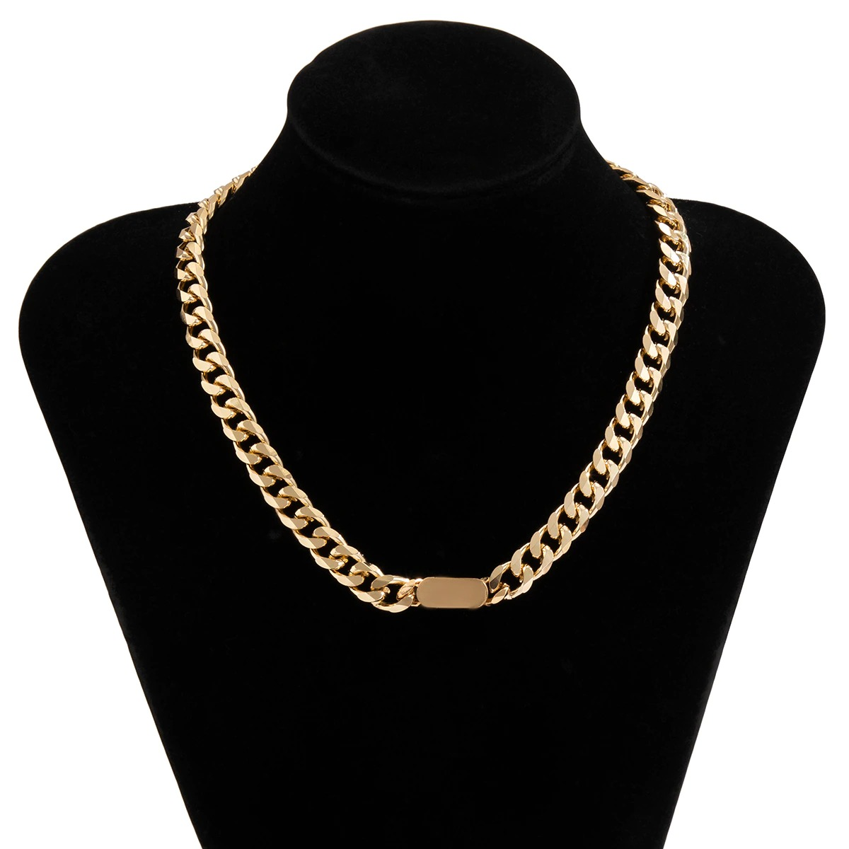 Women Cool Necklace of Gold Color / Smooth and Short Female Jewelry - HARD'N'HEAVY