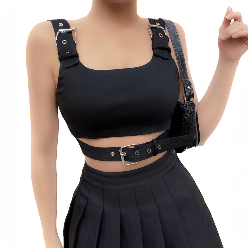 Women Cropped Streetwear Backless Tank Tops / Summer Fashion Crop Top - HARD'N'HEAVY