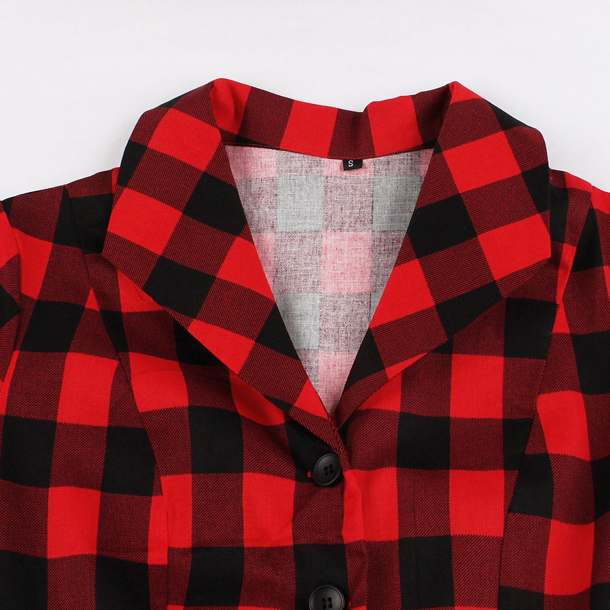 Women Edgy Clothing / Red Plaid Vintage Style Dress / Cotton Zipper Flared Dresses - HARD'N'HEAVY