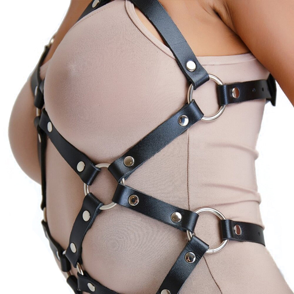 Women Gothic Body Harness Belts / Adjustable Bondage Garter Belt - HARD'N'HEAVY