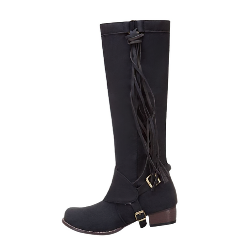 Women Knee Boots / Fashion Buckle Tassel Thick Heel / Daily Ladies Warm Long Boot