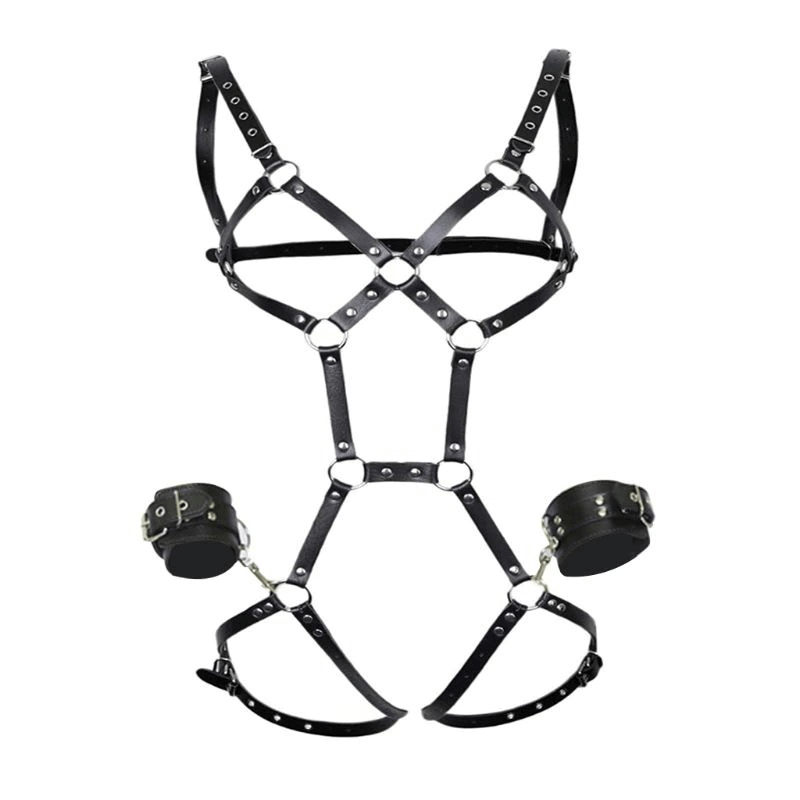 Women Leather Body Harness / Gothic Suspenders Bondage
