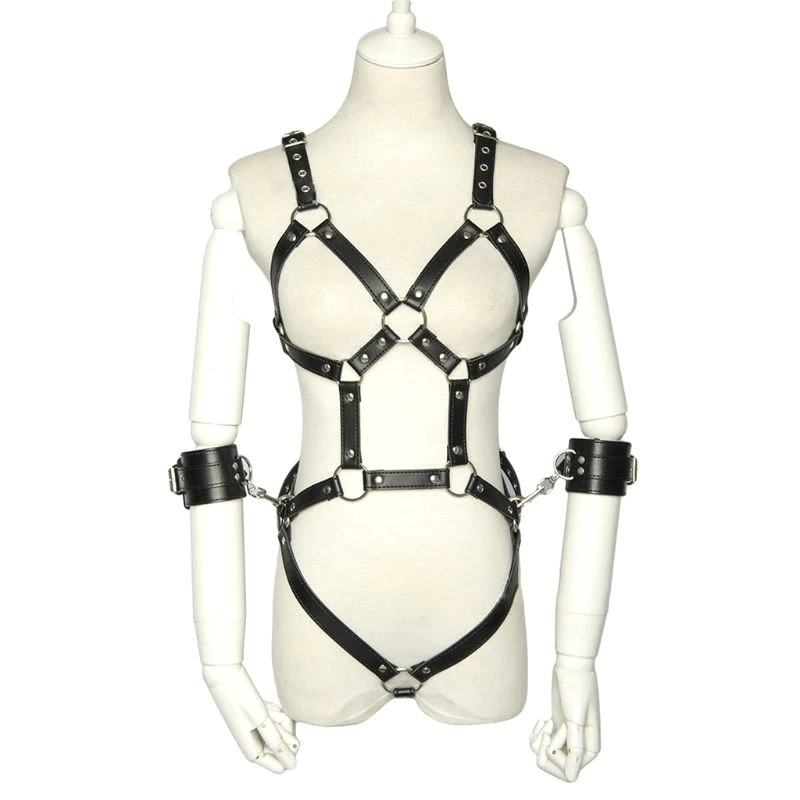 Women Leather Body Harness / Underwear Garter / Gothic Suspenders Bondage Bra Garter - HARD'N'HEAVY