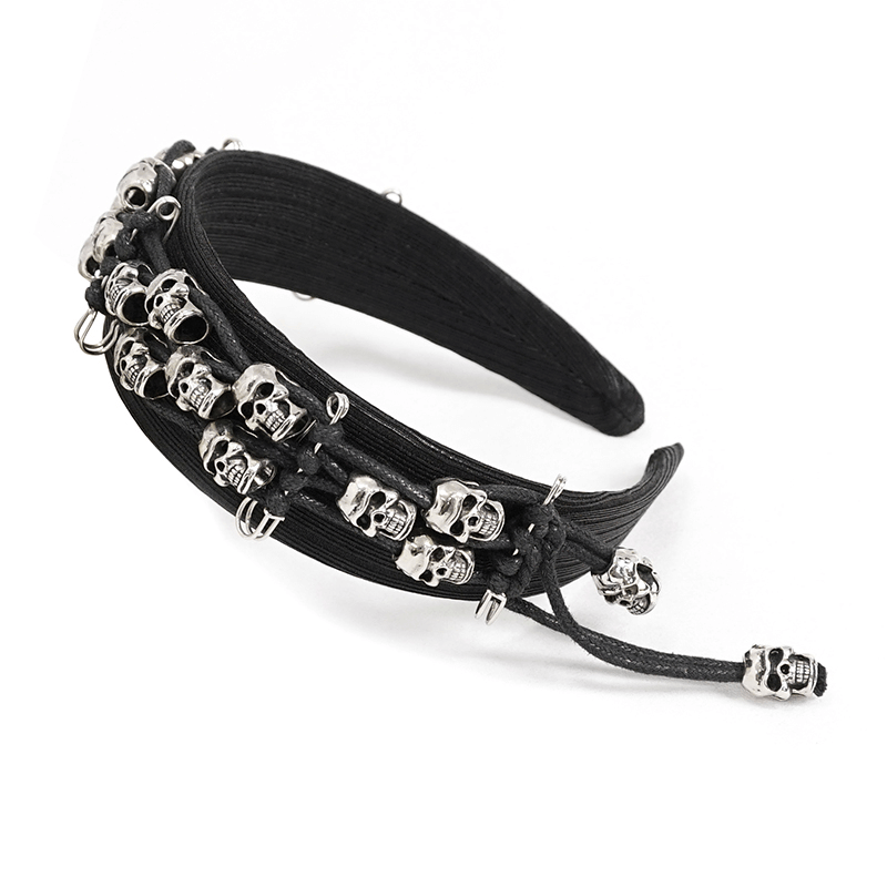 Stylish women's gothic skull hair band, perfect accessory for alternative fashion and adding flair to your outfits.