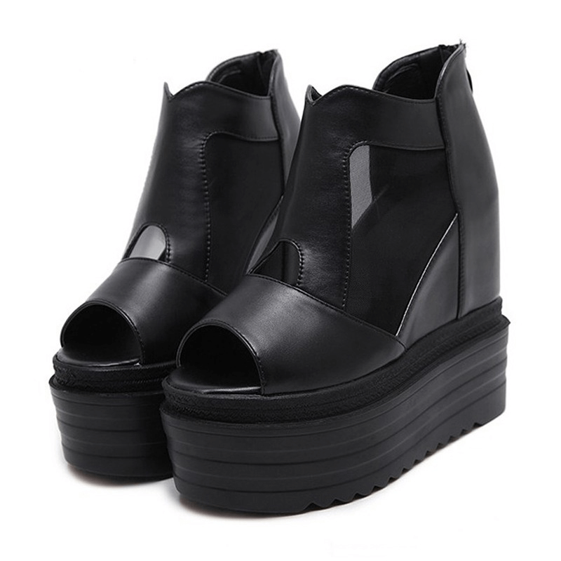 Women's Open Toe Wedge Sandals / Stylish Platform Breathable Ankle Boots