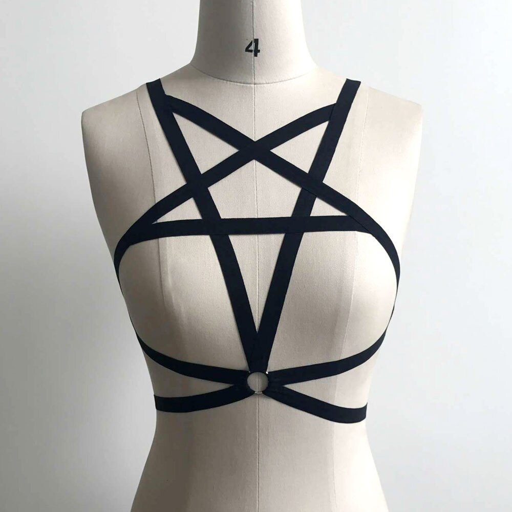Buy Fancy Bras Open Breast Pentagram Harness Chest Cage Stylish