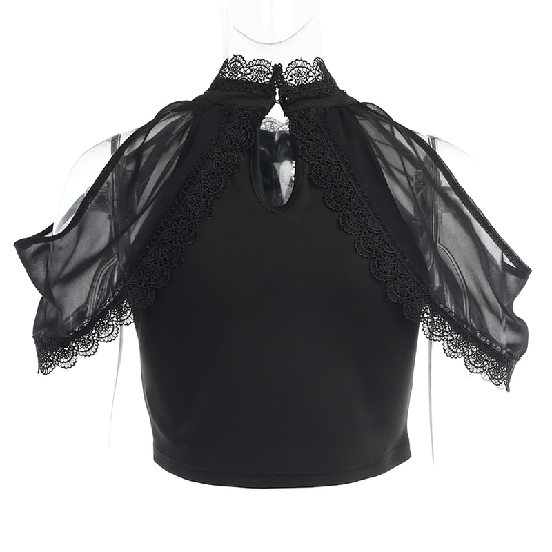 Women Sexy Black Hollow Out Top / Casual Luxury Ladies Clothing / Aesthetic Cropped Top - HARD'N'HEAVY