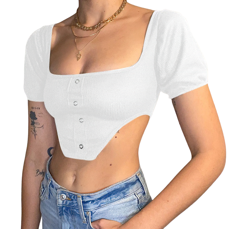 Women Sexy Gothic Crop Top / Ladies Short Clothing / Hollow Out Sexy Streetwear - HARD'N'HEAVY