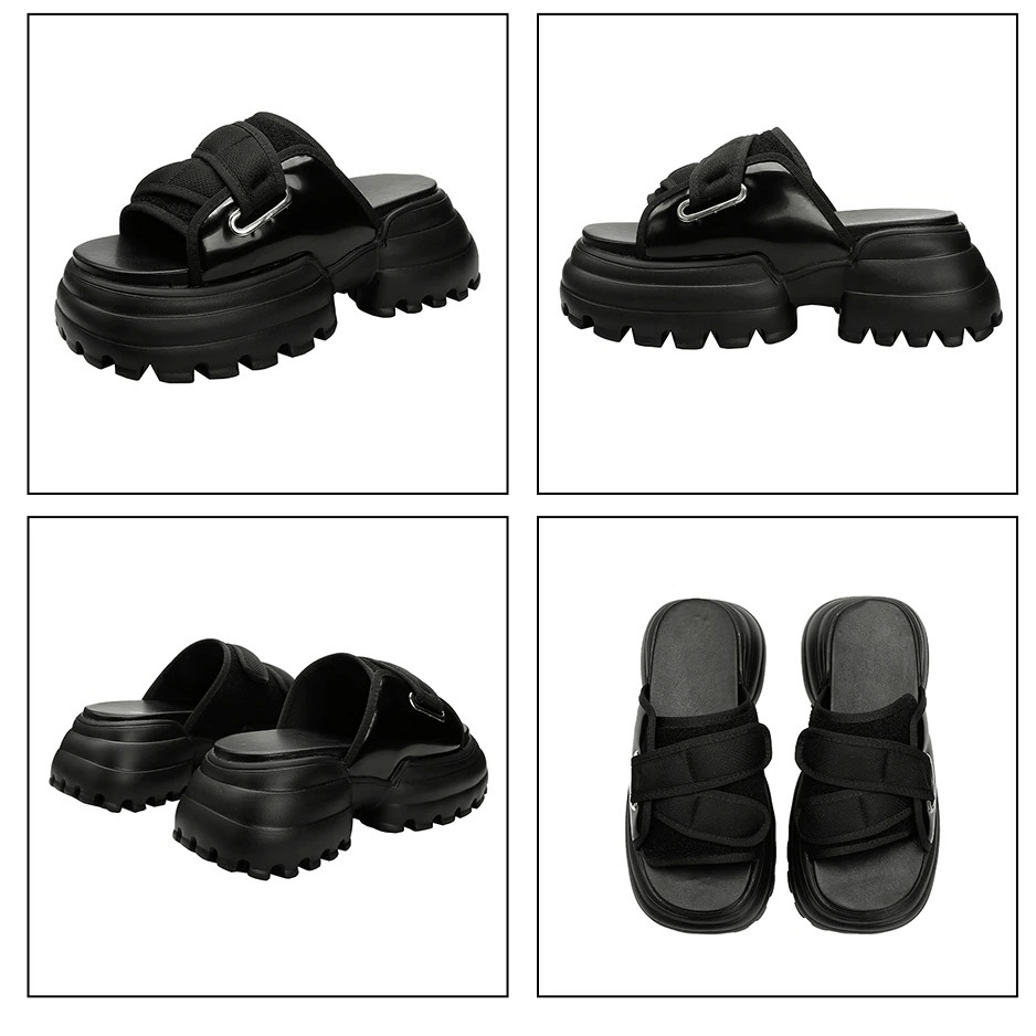 Women Thick Platform Summer Slippers / Open Toe Beach Mules Shoes Sandals for Girls - HARD'N'HEAVY