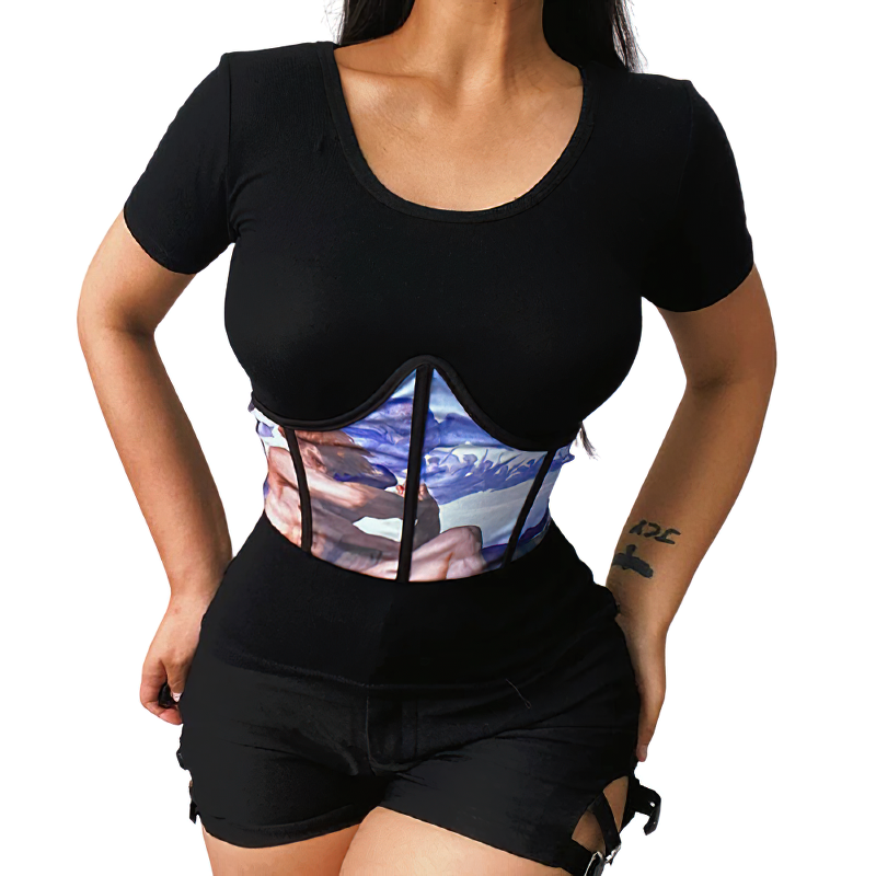 Women Vintage Corset Belt / Gothic Aesthetic Bodycon With Graphic / High Waist Corset - HARD'N'HEAVY