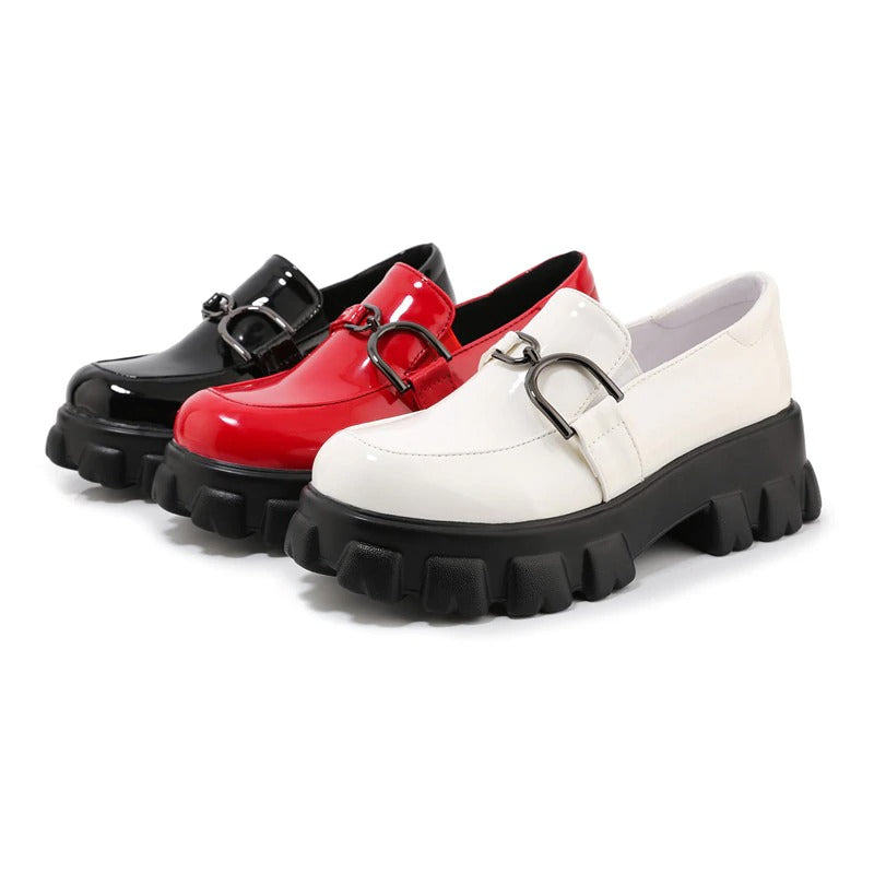 Women's Casual Patent Leather Platform Pumps / Fashion Round Toe Shoes on Four Season - HARD'N'HEAVY