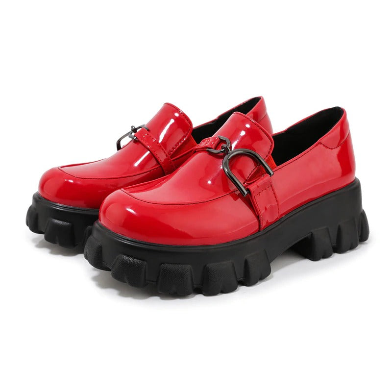 Women's Casual Patent Leather Platform Pumps / Fashion Round Toe Shoes on Four Season - HARD'N'HEAVY