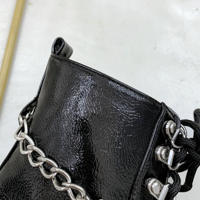 Women's CHain Ankle Boots / Autumn-Winter-Spring Lace Up Women Shoes - HARD'N'HEAVY