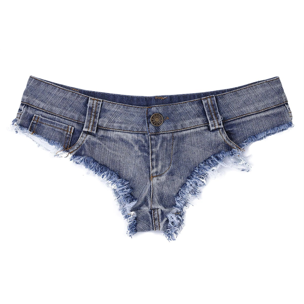 Women's Denim Mini Shorts With Low Waist / Hot Summer Casual Shorts - HARD'N'HEAVY