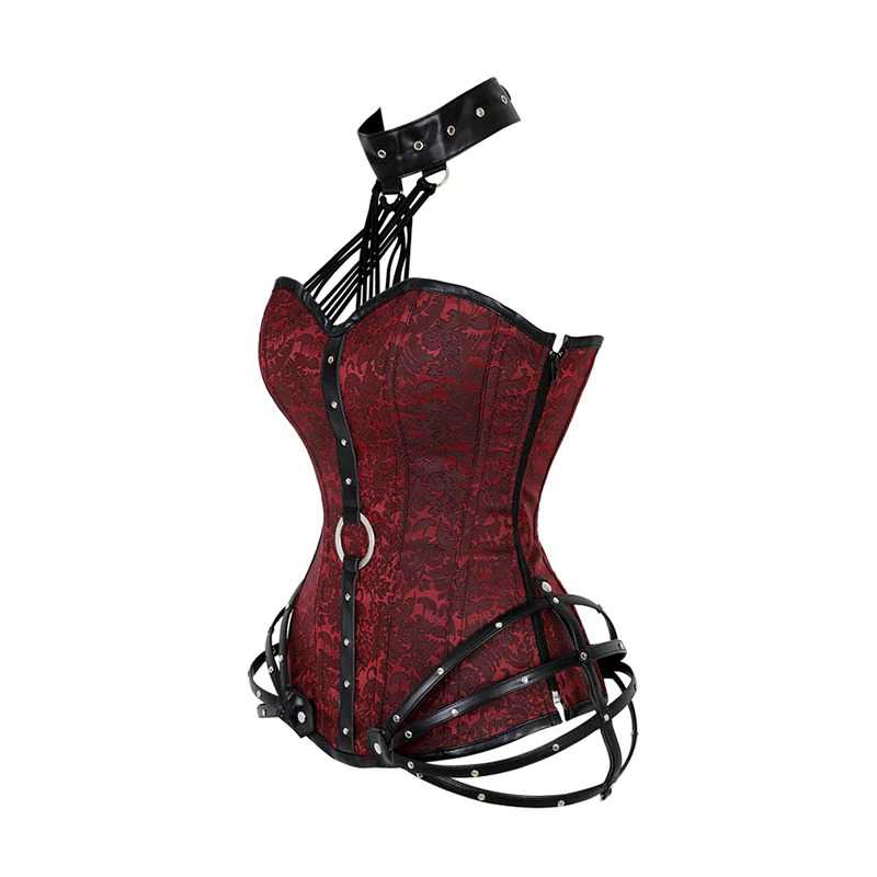 Women's Gothic Aesthetic Lace-UP Corset / Steampunk Corset With Collar For Girl - HARD'N'HEAVY