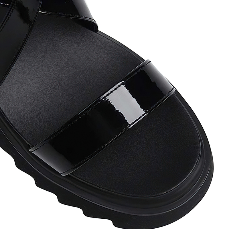 Women's Gothic PU Leather High Sandals / Alternative Fashion Neckwear Of Back Zipper - HARD'N'HEAVY