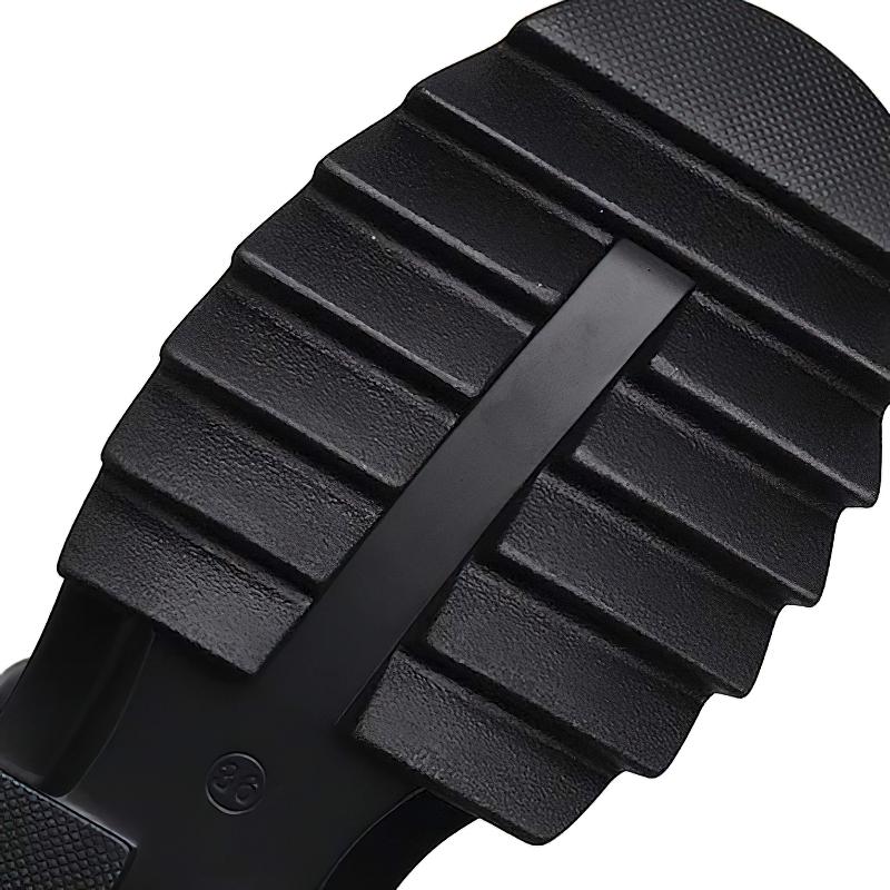 Women's Gothic PU Leather High Sandals / Alternative Fashion Neckwear Of Back Zipper - HARD'N'HEAVY