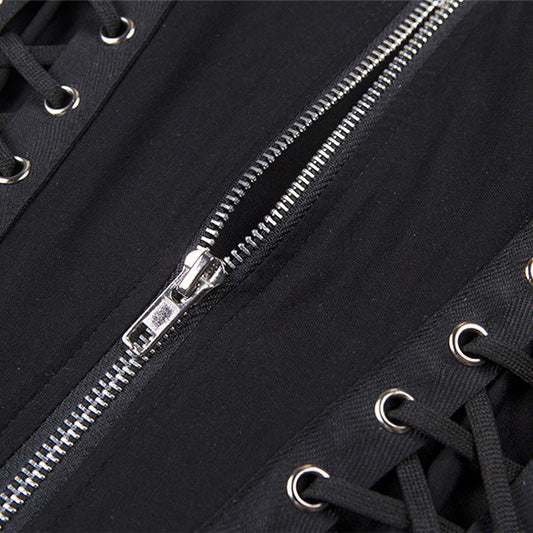 Women's Gothic Tops / Cross Zipper Up Sleeveless Top / Sleeveless Zipper Choker - HARD'N'HEAVY
