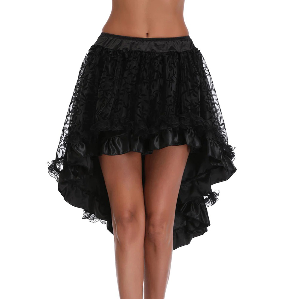 Women's Lace Skirt in Gothic Style / Vintage Cotton Skirt Knee-Length - HARD'N'HEAVY