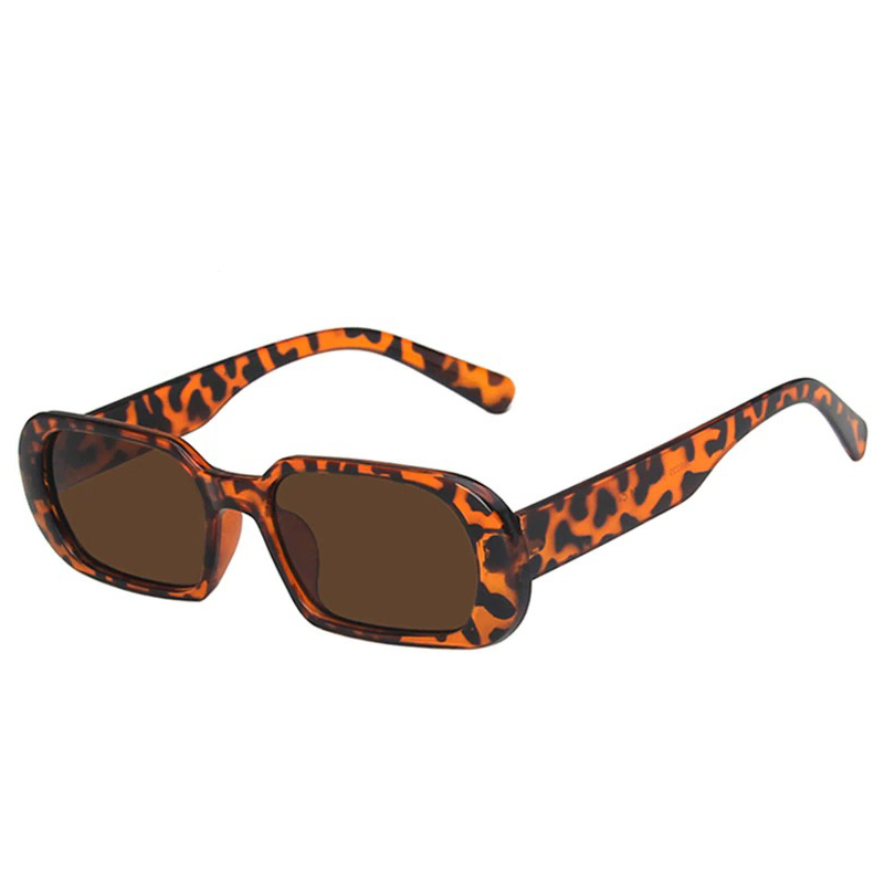 Women’s luxury small oval sunglasses in trendy leopard print design, UV400 protection, stylish casual accessory.