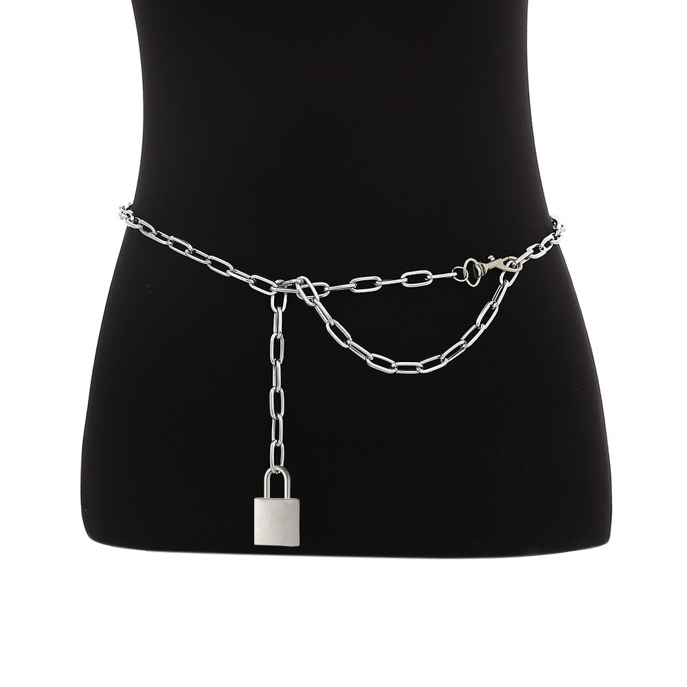 Women's Metal Waist Chain / Body Chains / Gothic Style Belt With Padlock - HARD'N'HEAVY