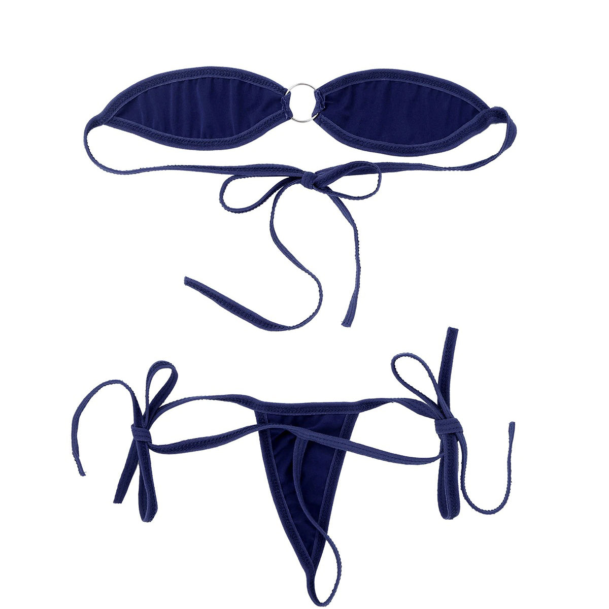 Women's Minimal Coverage Micro Bikini / Off-Shoulder Bra With Self-Tie G-Strings / Summer Lingerie - HARD'N'HEAVY